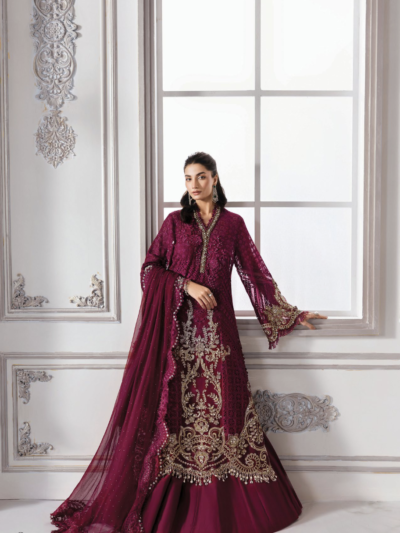 3 Piece Unstitched Embroidered Chiffon Suit | BD-3003